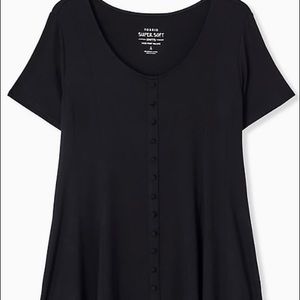 Torrid super soft black fit and flare button top